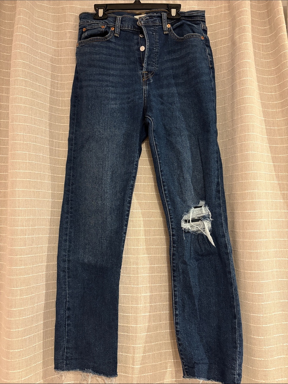 Levi’s wedgie straight Dark Blue Distressed High-Rise Women’s Jeans